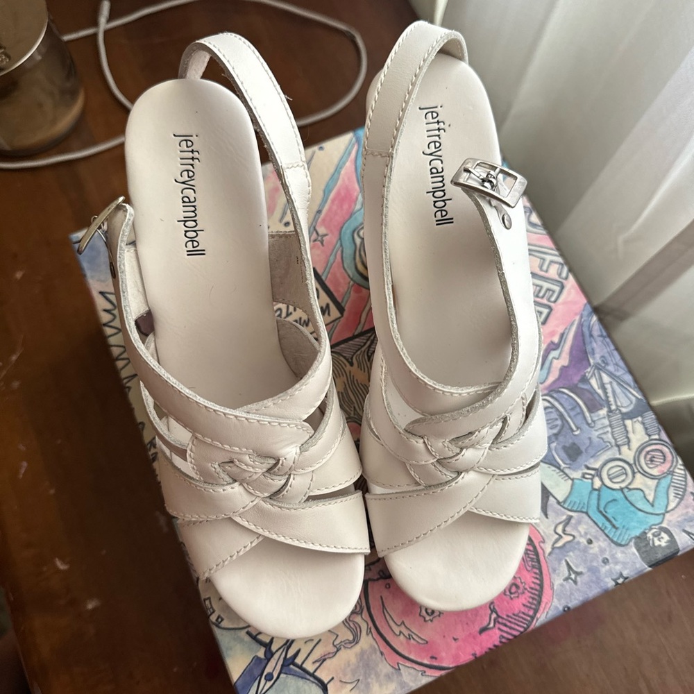Genuine Leather wooden platform/wedge